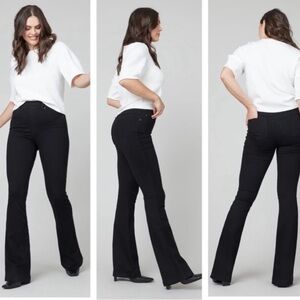 SPANX Flare Jeans clean Black pull on stretch tummy control NEW